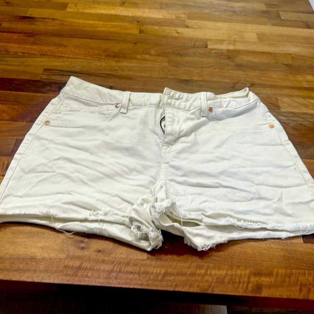 White denim shorts